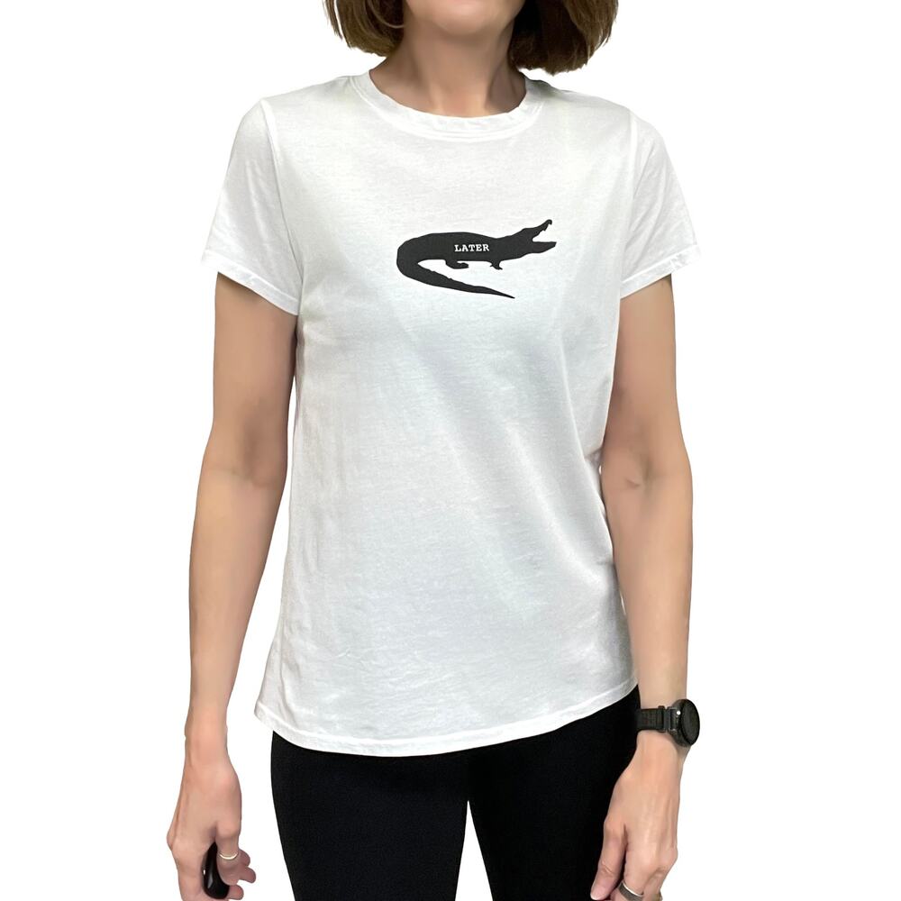 prAna Journeyman Tee Sz S New $39 White Later Alligator T-Shirt Lightweight Top